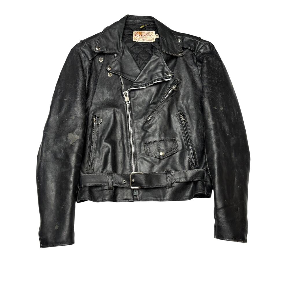 Vintage 70s 80s Excelled Leather Motorcycle Jacket Men's 38 Biker Made in USA
